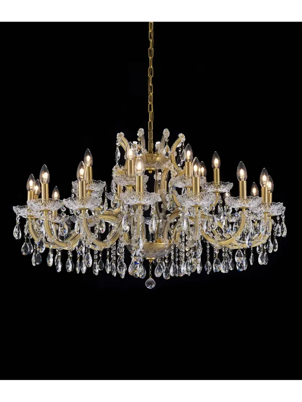 Lampadario classico in cristallo oro a 24 luci luxury m072 swarovsky Ordina Subito