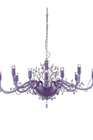Promozione Lampadario classico in cristallo viola a 12 luci luxury m070 swarovsky