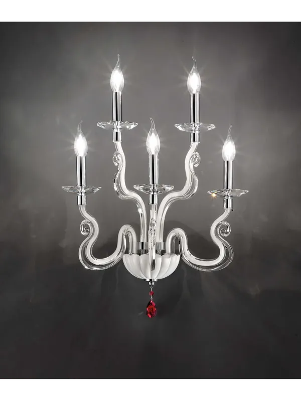 Prezzo Conveniente Applique moderno in cristallo bianco a 5 luci luxury m066 swarovsky