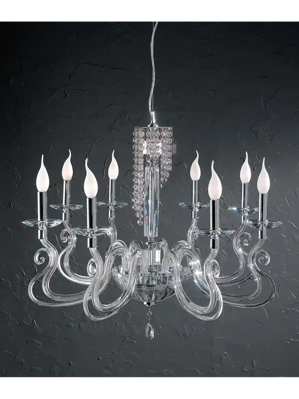 Lampadario moderno in cristallo a 8 luci luxury m065 swarovsky Professionale