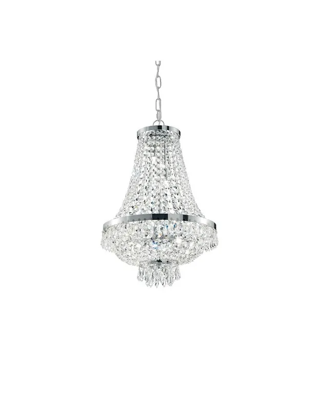 Ideal Lux Caesar SP6 lampadario classico con elementi decorativi in cristallo molato G9 Prezzo Scontato