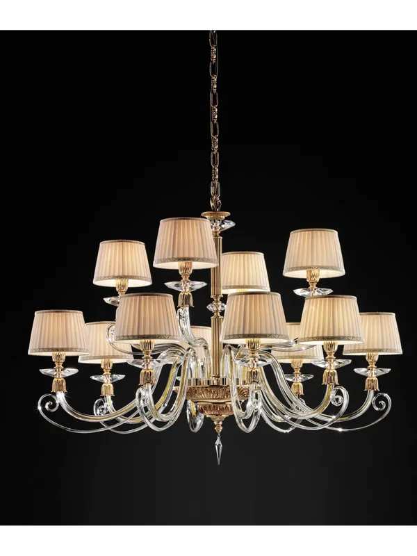 Pagamento Sicuro Lampadario in ottone e cristallo classico a 12 luci luxury m056 swarovsky