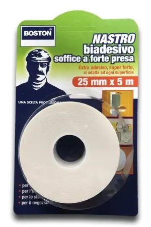 Nastro biadesivo Soffice a Forte Presa 25 mm x 5 m Più Venduto