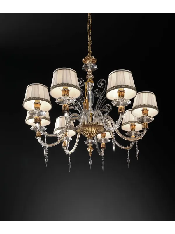 Lampadario classico in cristallo e ottone lusso a 8 luci luxury m051 swarovsky Prezzo Scontato
