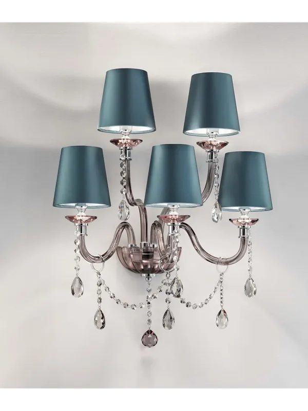 Acquista Ora Applique in cristallo fumè lusso a 5 luci luxury m045 swarovsky