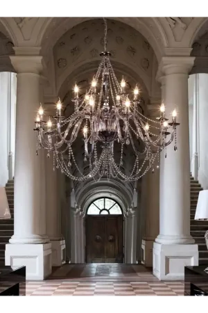 Esclusivo Lampadario in cristallo fumè lusso a 18 luci luxury m044 swarovsky