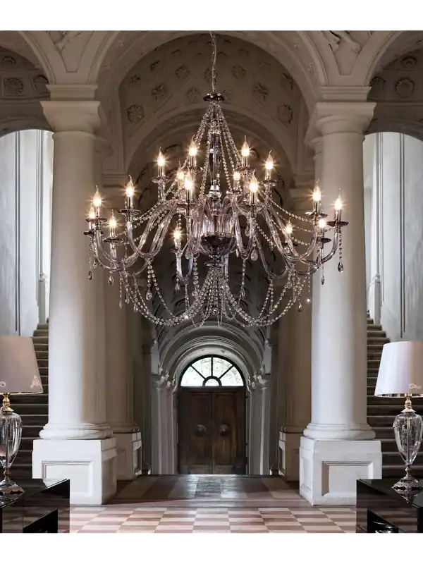 Esclusivo Lampadario in cristallo fumè lusso a 18 luci luxury m044 swarovsky
