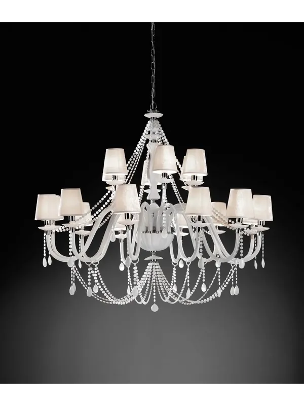 Ordina Subito Lampadario cristallo bianco moderno lusso a 18 luci luxury m042 swarovsky