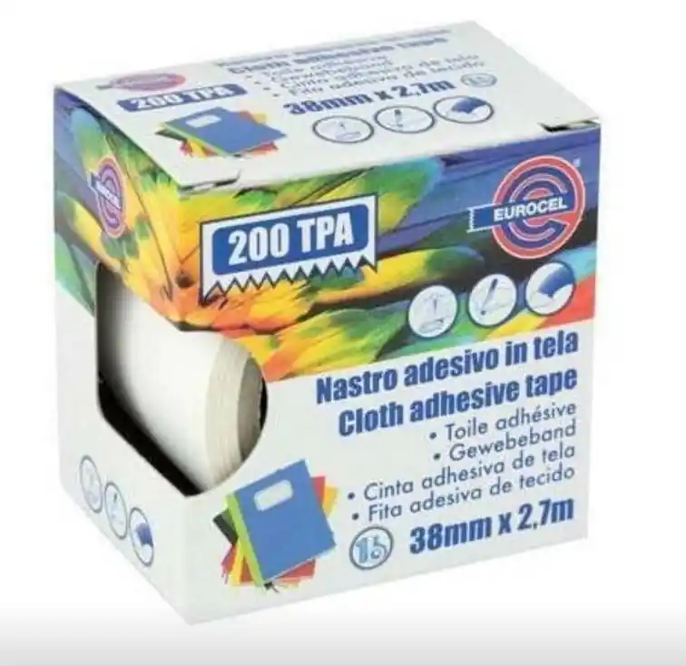 NASTRO ADESIVO IN TELA PLASTIFICATO TPA 38mm x 2,7mt BIANCO Prezzo Conveniente