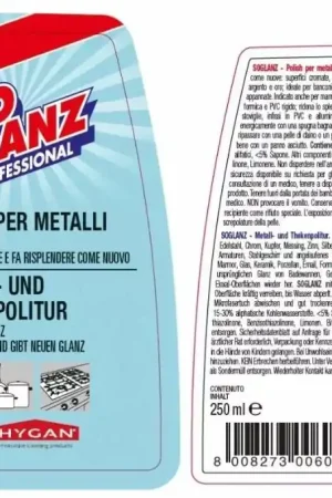 Prezzo Conveniente Crema lucidante per metalli So Glanz Hygan 250ml per metallo, marmo, vetro, smalto, ceramica, porcellana, formica e PVC duro