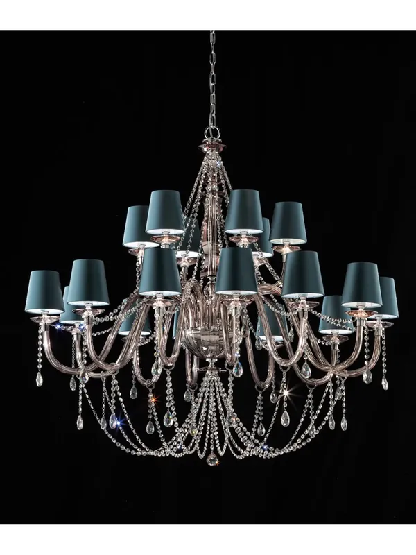 Bestseller Lampadario classico lusso in cristallo fumè a 18 luci luxury m039 swarovsky