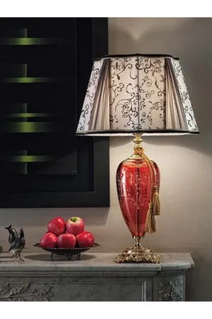 Spedizione Espresso Lume grande classico lusso ottone oro 24k e rosso a 1 luce luxury m032 swarovsky