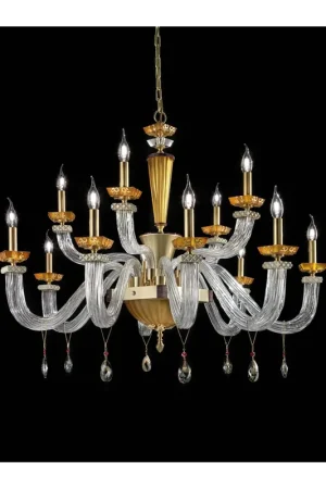 Di Tendenza Lampadario classico lusso cristallo ambra a 16 luci luxury m025 swarovsky