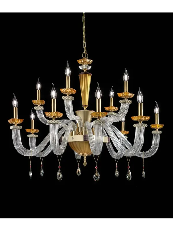 Di Tendenza Lampadario classico lusso cristallo ambra a 16 luci luxury m025 swarovsky