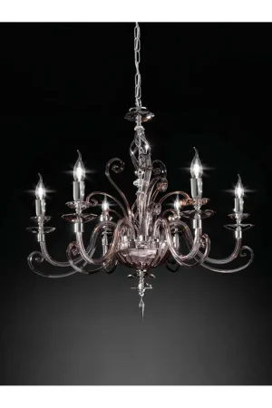 Consegna Rapida Lampadario contemporaneo lusso cristallo fumè a 6 luci luxury m017 swarovsky