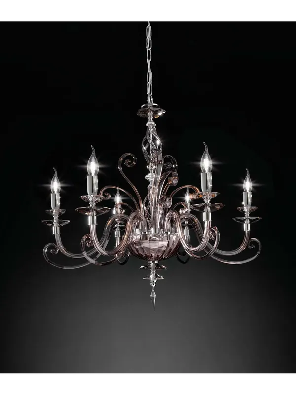 Consegna Rapida Lampadario contemporaneo lusso cristallo fumè a 6 luci luxury m017 swarovsky