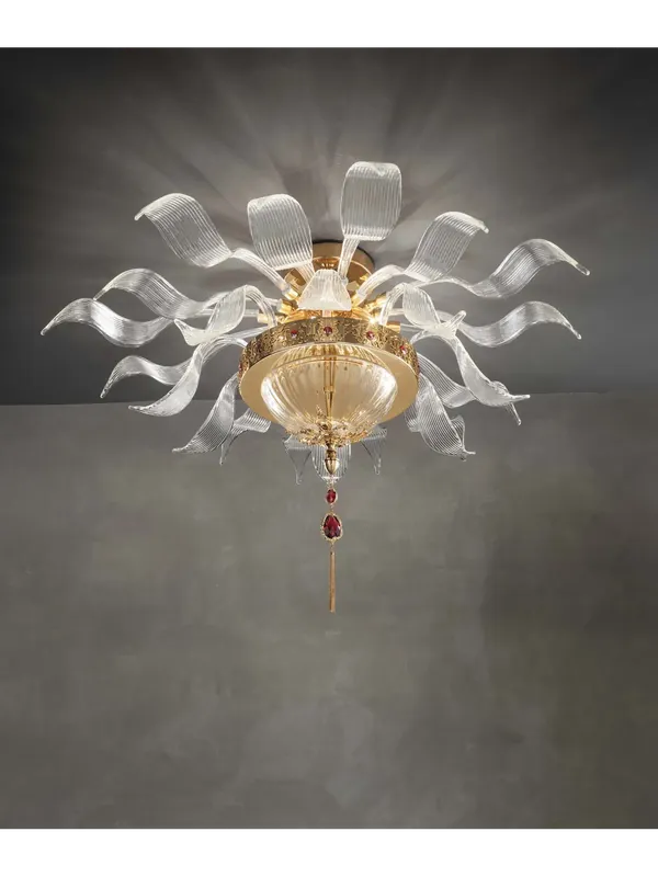Scelto Dai Clienti Plafoniera classica lusso cristallo a 8 luci luxury m009 oro swarovsky