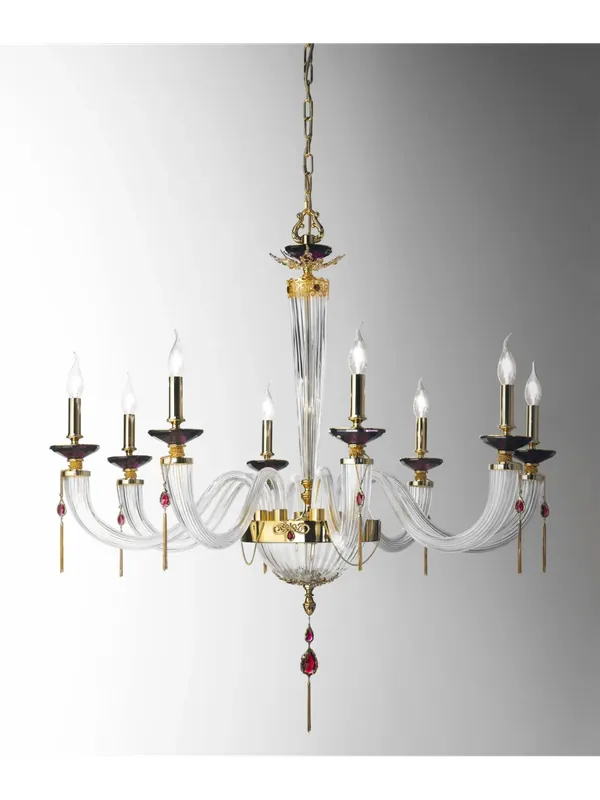 Lampadario classico lusso cristallo a 8 luci luxury m006 oro swarovsky Prezzo Scontato