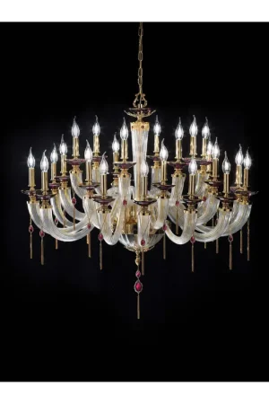Spedizione Espresso Lampadario classico lusso cristallo a 24 luci luxury m004 oro swarovsky
