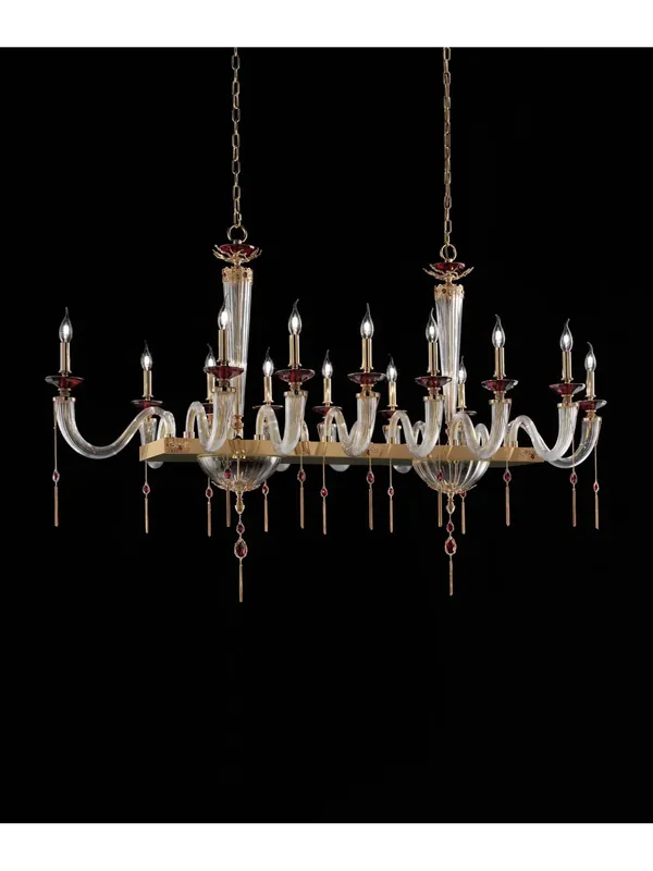 Nuova Collezione Lampadario classico lusso a 14 luci luxury m001 oro e swarovsky