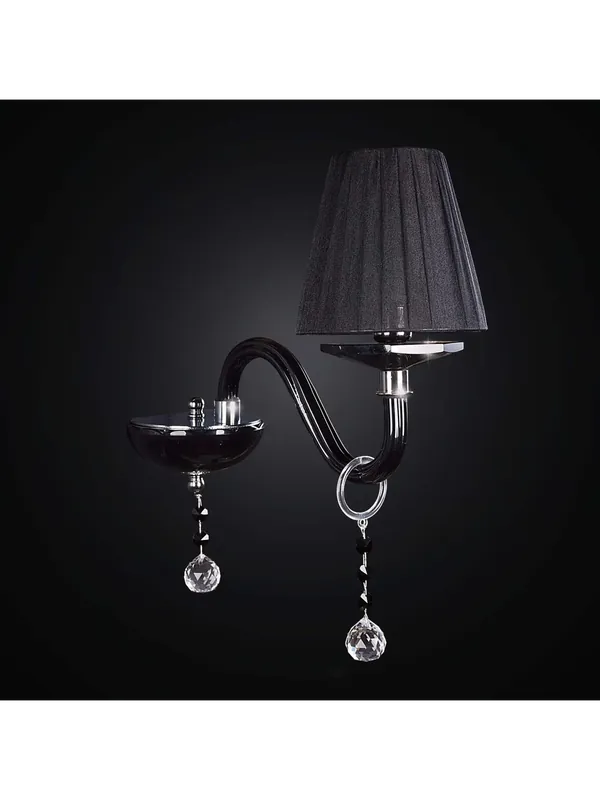 Applique in cristallo nero e trasparente a 1 luce BGA 2128/a1 design swarovsky Prezzo Scontato