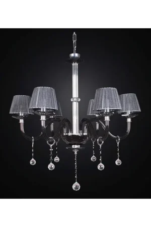 Acquista Ora Lampadario in cristallo nero e trasparente a 6 luci BGA 2128/6 design swarovsky