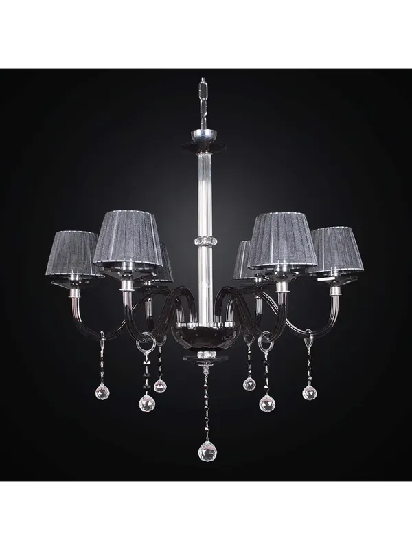 Acquista Ora Lampadario in cristallo nero e trasparente a 6 luci BGA 2128/6 design swarovsky
