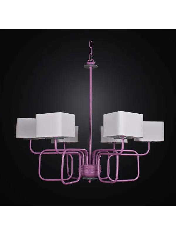 Promozione Lampadario moderno design quadro viola a 6 luci BGA 2142/6