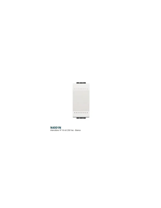 Interruttore elettrico unipolare living light 1p 16a 1m bianco N4001N Sconto