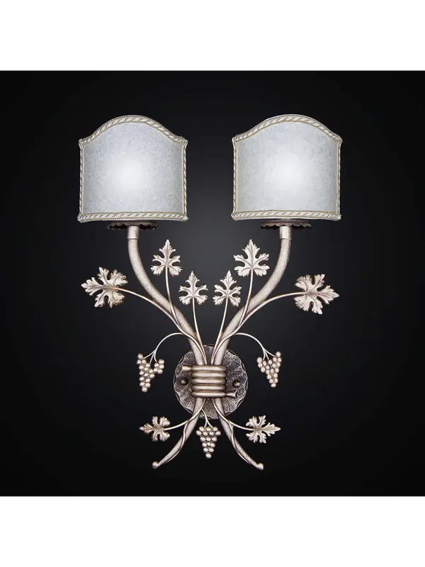 Soddisfatti O Rimborsati Applique classico in ottone antico e paralumi a 2 luci BGA 2152/a2