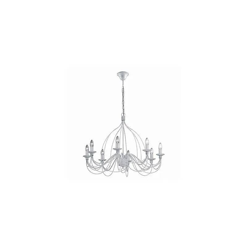 ideal lux corte sp8 bianco antico lampada a sospensione soffitto 8 luci IDEAL LUX 005898 Prezzo Di Fabbrica