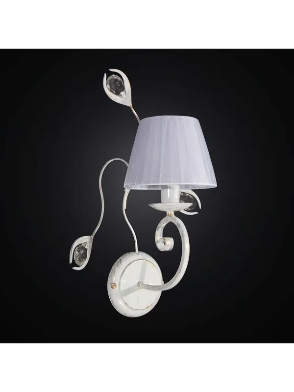 Offerta Lampo Applique classico bianco-oro con cristalli 1 luce BGA 2191/1 design swarovsky