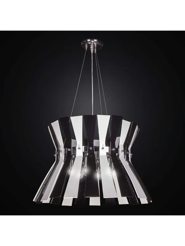 Lampadario moderno 22 lastre vetrofusione bianco e nero 6 luci BGA 2268/s22l Di Tendenza