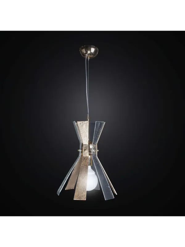 Soddisfatti O Rimborsati Lampadario a sospensione classico 6 lastre vetrofusione oro 1 luce BGA 2268/pgr