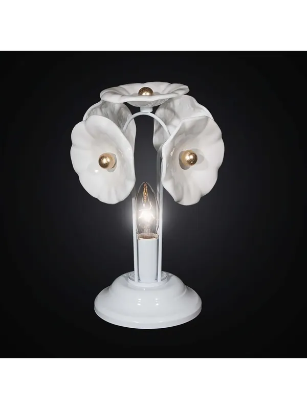Lumetto moderno con fiori in vetrofusione bianco a 1 luce BGA 2275/lp Bestseller