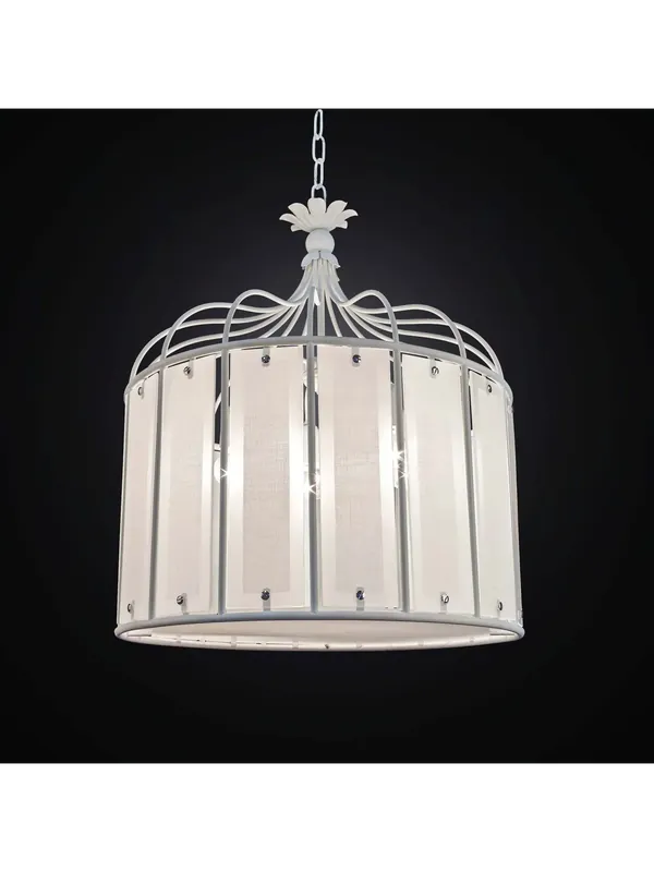 Lampadario classico in ferro battuto bianco design gabbia 6 luci BGA 2635/s50 Sconto