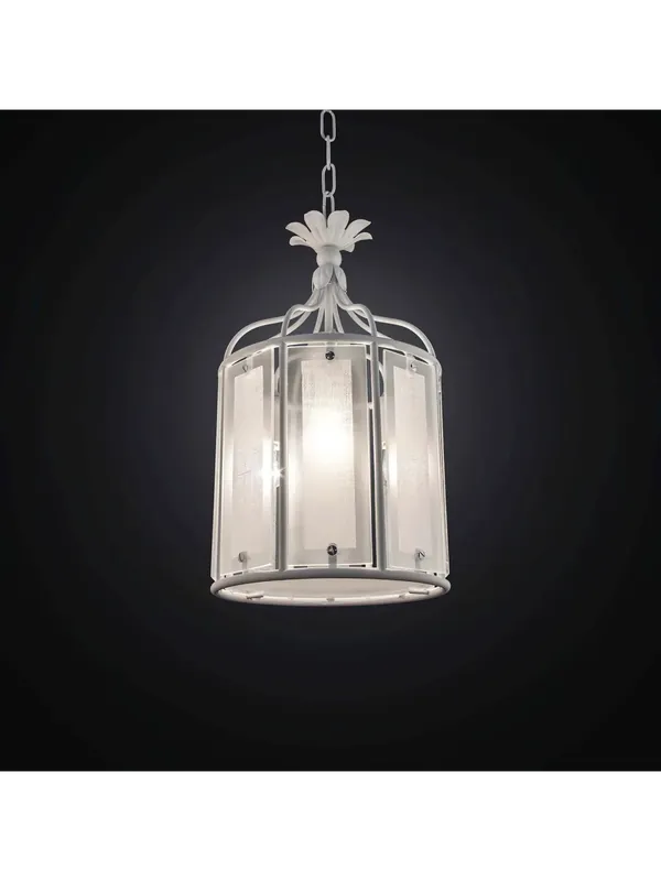 Promozione Esclusiva Lampadario classico in ferro battuto bianco design gabbia 3 luci BGA 2635/s25