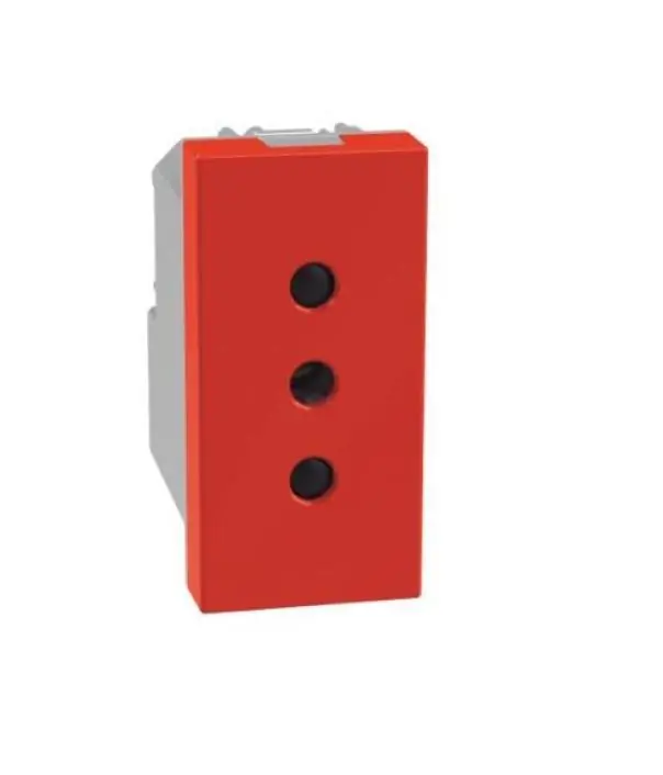 Spedizione Espresso Presa standard italia Bticino MatixGo 2P+T 10A 1 modulo rosso - J4113R