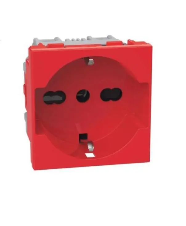 Subito Disponibile Presa Bticino MatixGo standard tedesco 2P+T 16A 2 moduli rosso - J4140A16R