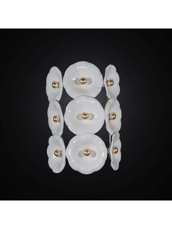 Applique moderno con fiori in vetrofusione bianco a 1 luce BGA 2275/a1 Prezzo Basso