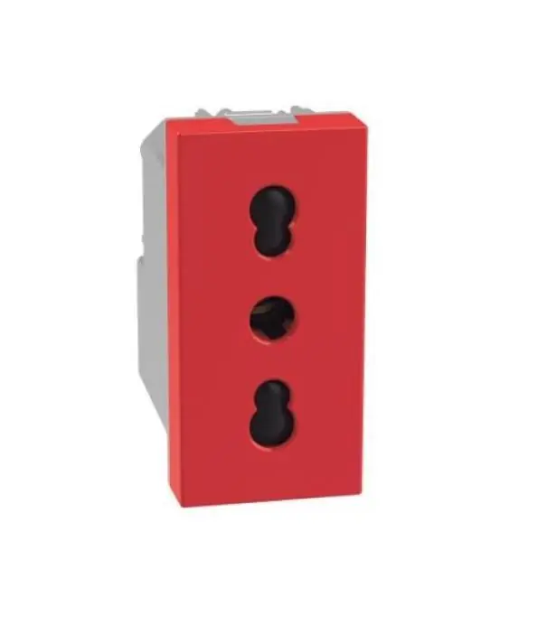Presa bipasso Bticino MatixGo 2P+T 16A 1 modulo rosso - J4180R Saldi