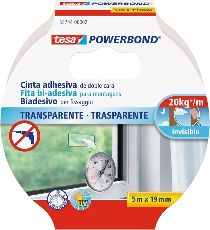 Nastro biadesivo EXTRAFORTE trasparente Tesa mm 19x5 mt Promozione
