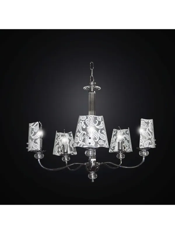 Nuova Collezione Lampadario moderno design cristallo e vetro fusione a 5 luci BGA 2370/5g