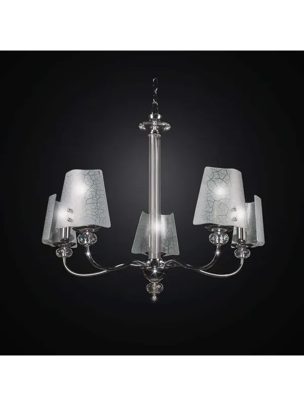 Pagamento Sicuro Lampadario moderno design cristallo e vetro fusione a 5 luci BGA 2370/5c
