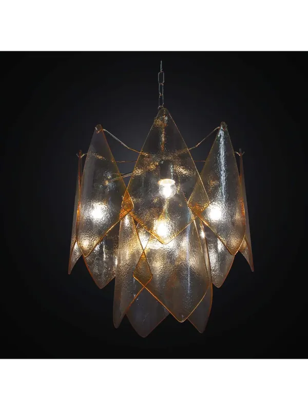 Lampadario classico in vetro fusione oro a 5 luci BGA 2373/12f Offerta