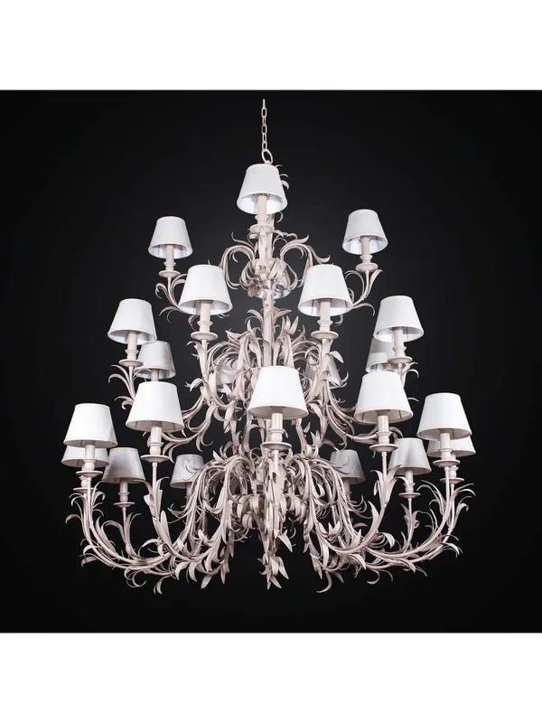 Lampadario classico in ferro battuto avorio 3 piani a 24 luci BGA 2381/24 Professionale