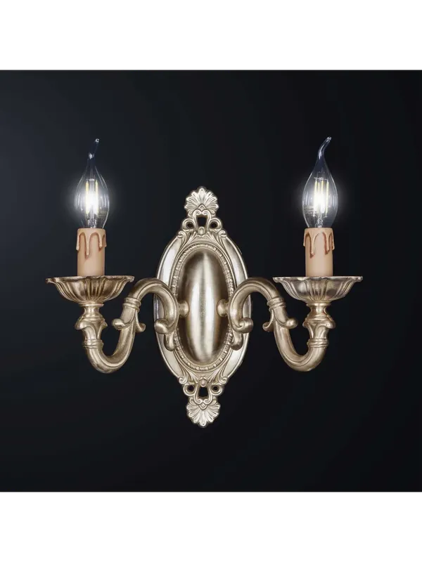 Prezzo Ridotto Applique in ottone classico oro antico a 2 luci BGA 3361/a2sv