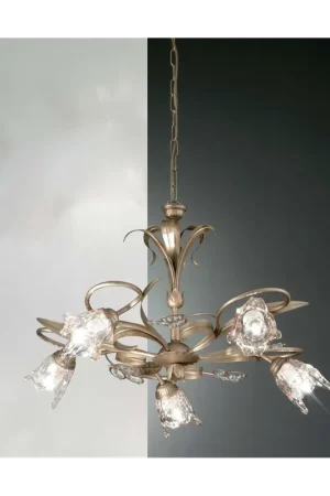 Scelto Dai Clienti Lampadario classico in ferro battuto cristallo oro francese 5 luci DP267