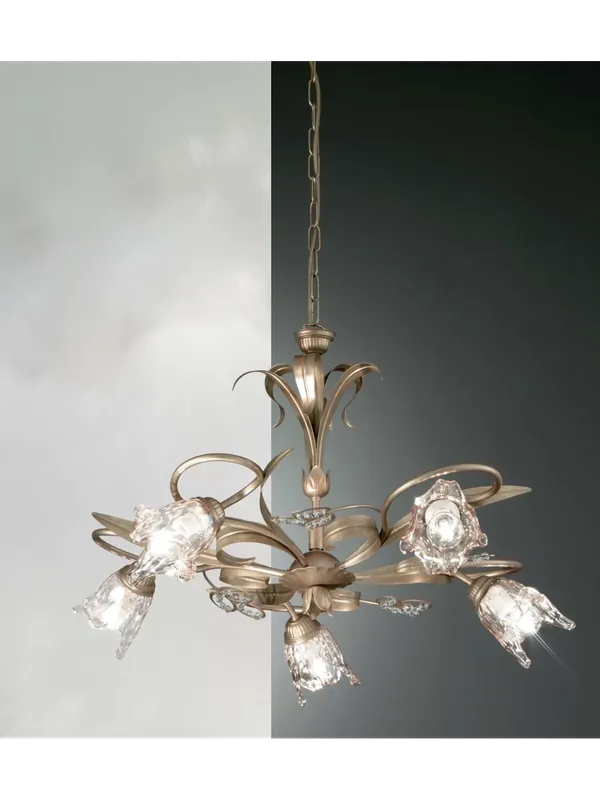 Scelto Dai Clienti Lampadario classico in ferro battuto cristallo oro francese 5 luci DP267