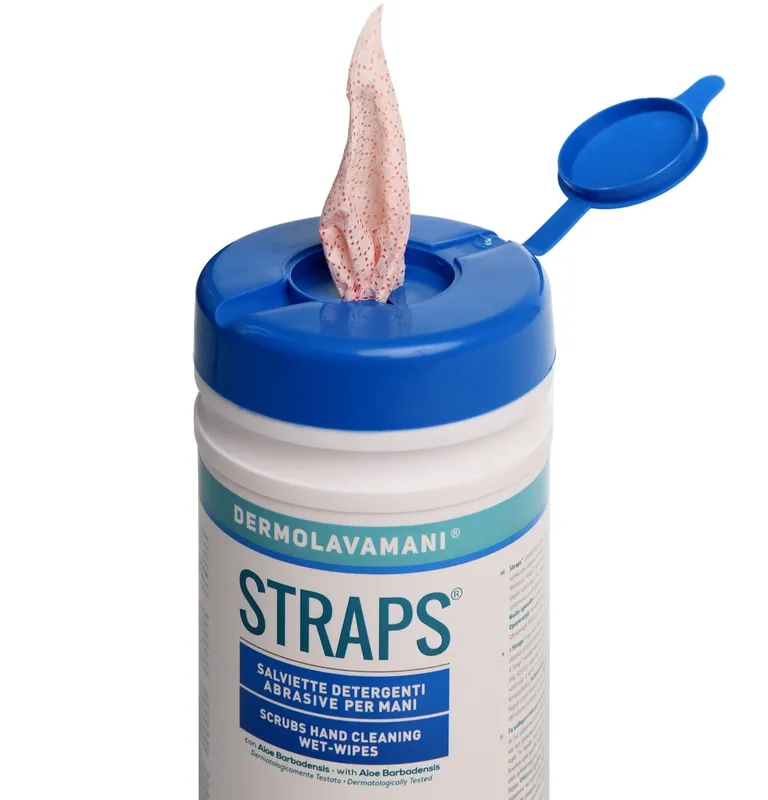 Promozione Dispenser 80 salviette detergenti abrasive per mani Straps 20×26 cm